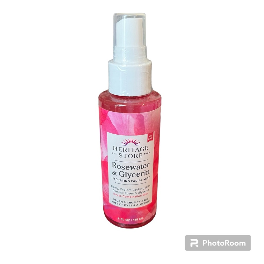 HERITAGE STORE Rosewater & Glycerin Hydrating Facial Mist 4 Oz. New Sealed
